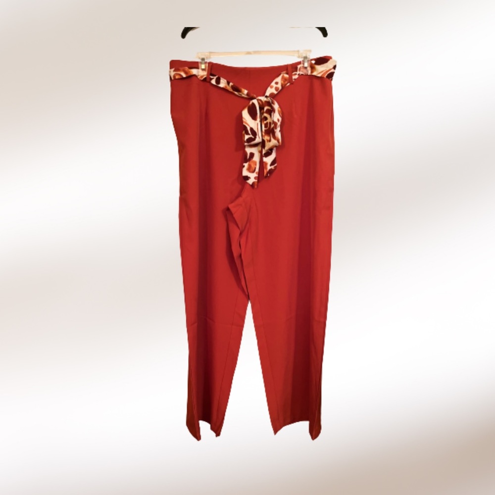 Burnt Orange SHEIN Wide Leg Pants